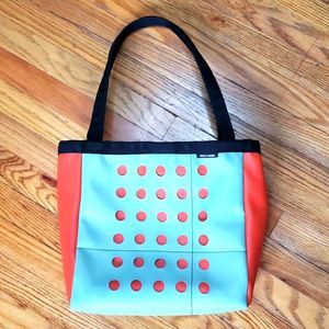 Holly Aiken Coupe Tote | Handbag Sustainable Brand Dots Art Deco Green Orange